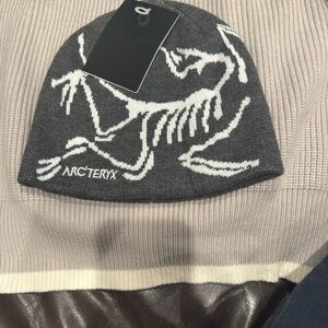 Arc'teryx Gray and White Beanie